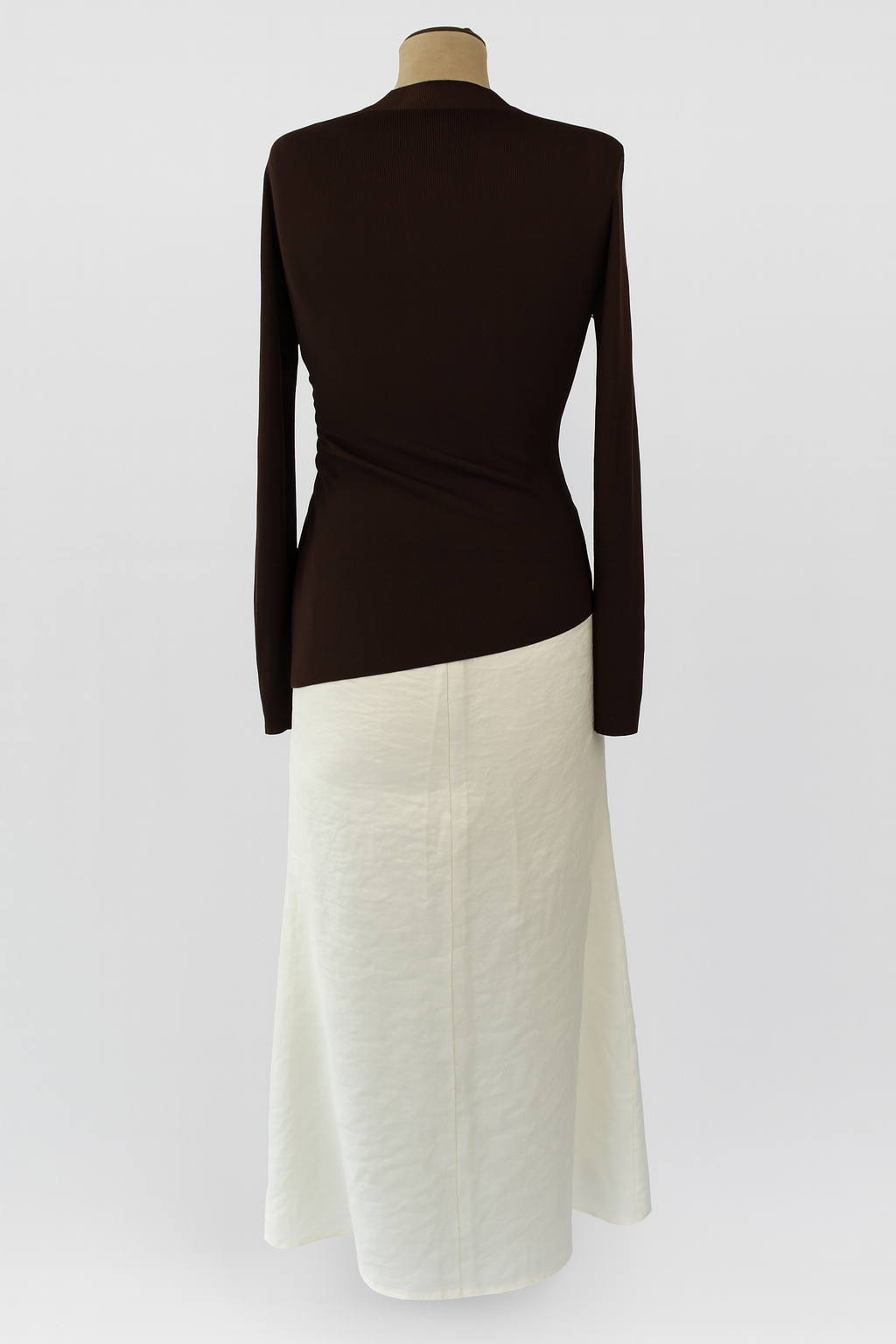 Knitted Asymmetrical Ruched Top