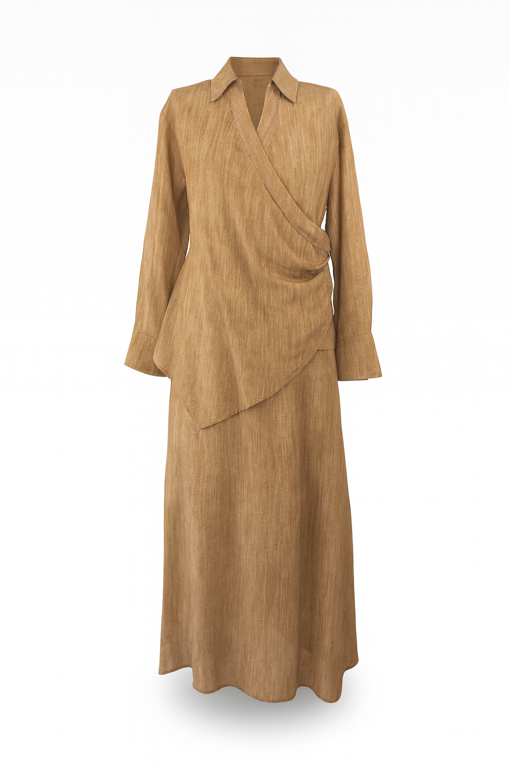 Asymmetrical Wrap Top and Skirt Set